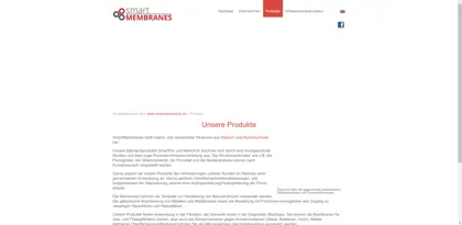 Screenshot of SmartMembranes GmbH