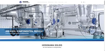 Screenshot of Hosokawa solids solutions GmbH