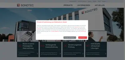 Screenshot of SONOTEC GmbH