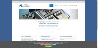 Screenshot of SI-special instruments GmbH