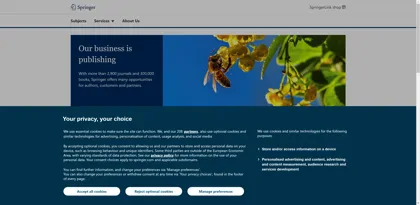 Screenshot of Springer-Verlag GmbH