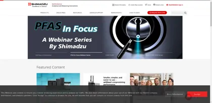 Screenshot of Shimadzu Scientific Instruments, Inc.