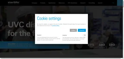 Screenshot of sterilAir AG