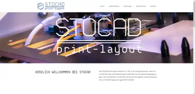 Screenshot of S T O C A D print layout GmbH & Co.