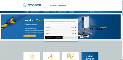 Screenshot of STÖBER Antriebstechnik GmbH & Co. KG