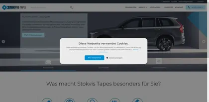 Screenshot of Stokvis Tapes Deutschland GmbH