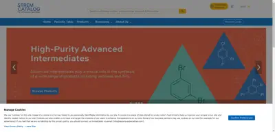 Screenshot of Strem Chemicals UK, Ltd.