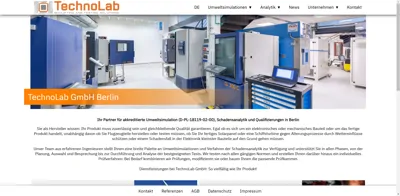 Screenshot of TechnoLab GmbH