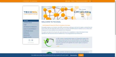 Screenshot of TECOSOL GmbH