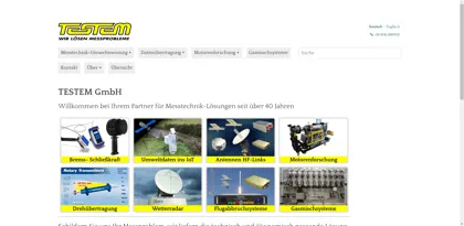 Screenshot of Testem Gesellschaft für Mess- und Datentechnik mbH