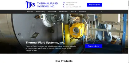 Screenshot of Thermal Fluid Systems, Inc.