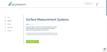 Screenshot of Surface Measurement Systems Limited