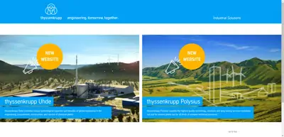 Screenshot of ThyssenKrupp Industrial Solutions AG