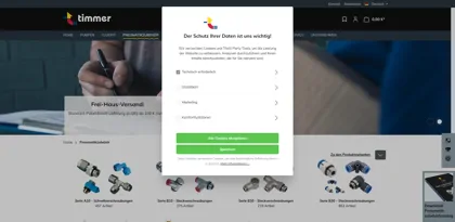 Screenshot of Timmer GmbH
