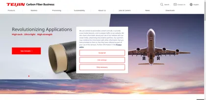 Screenshot of Toho Tenax Europe GmbH