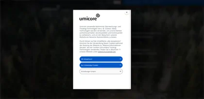 Screenshot of Umicore AG & Co. KG