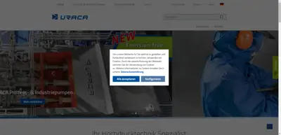 Screenshot of URA­CA GmbH & Co. KG