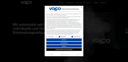 Screenshot of VALCO Umwelttechnologie GmbH