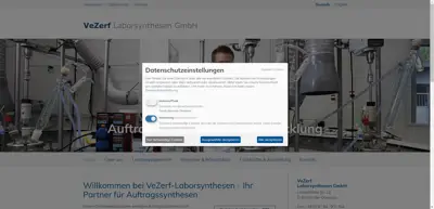 Screenshot of VeZerf Laborsynthesen GmbH