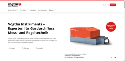 Screenshot of Vögtlin Instruments GmbH