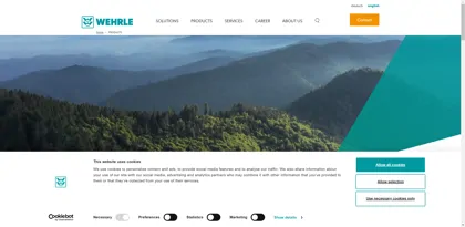 Screenshot of WEHRLE Umwelt GmbH