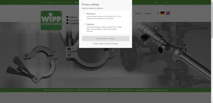Screenshot of WIPP Armaturen GmbH