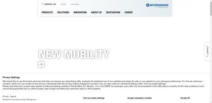 Screenshot of Witzenmann GmbH