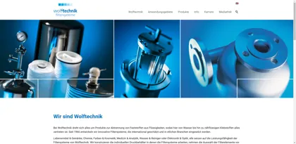 Screenshot of Wolftechnik Filtersysteme GmbH