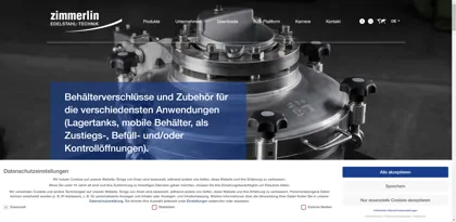 Screenshot of zimmerlin GmbH