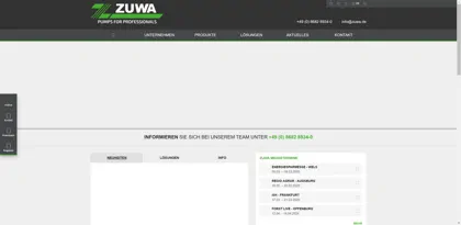 Screenshot of ZUWA-Zumpe GmbH